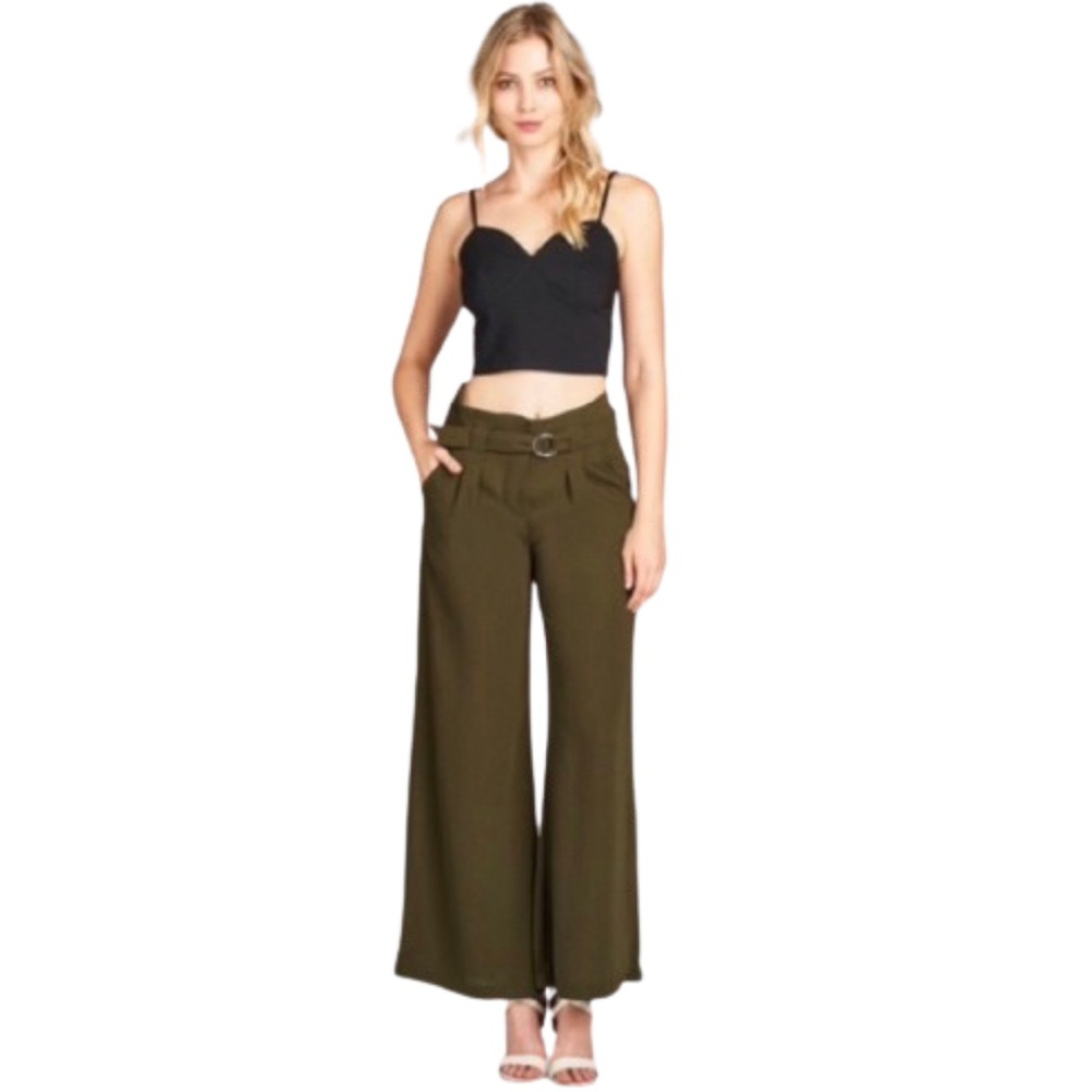 Olive Wide Leg Pants